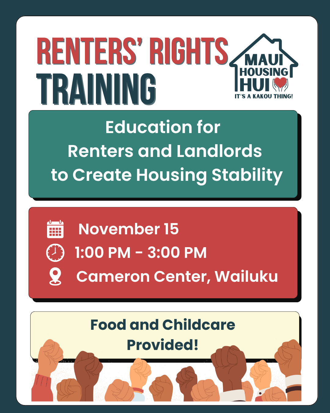 Renters’ Rights Training – November 15 at Cameron Center
